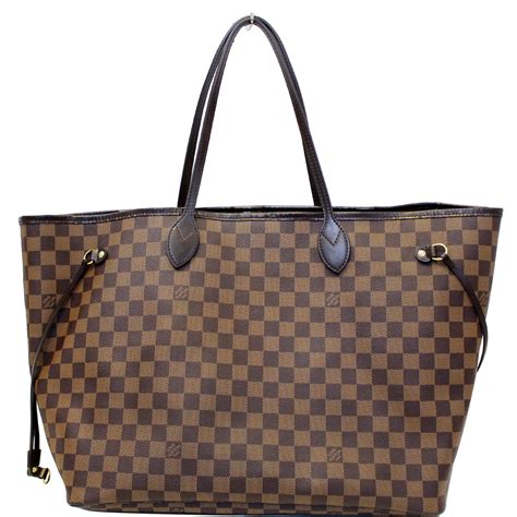 LOUIS VUITTON Neverfull GM Damier Ebene Tote Shoulder Bag Brown