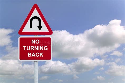 No Turning Back Sign in the Sky Stock Image - Image of conceptual ...