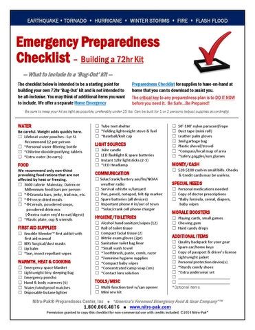 72hr kit emergency checklist by Prep Team - Issuu