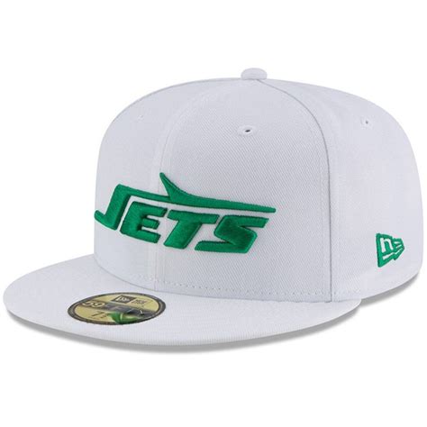 Men's New York Jets New Era White Throwback Logo Omaha 59FIFTY Fitted ...