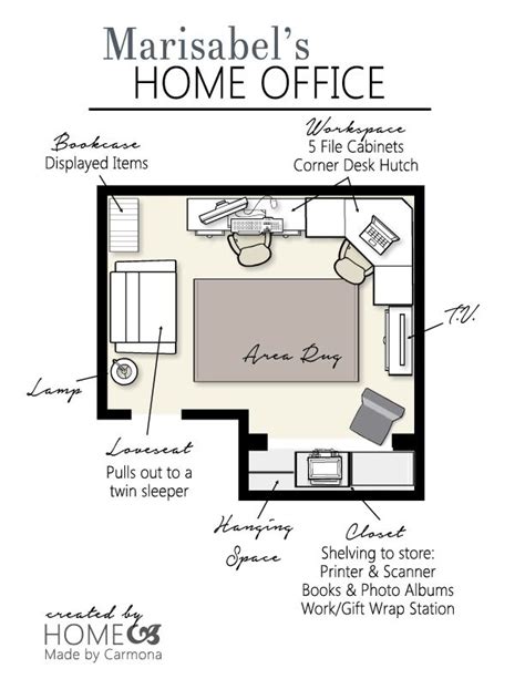 the floor plan for a home office