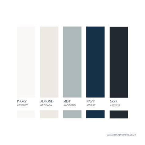 Navy Blue Cool Colour Palette | Design by Leila | Cool color palette, Color palette design, Flat ...