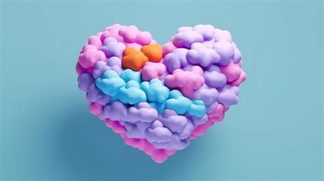 Premium Photo | Lovely colorful heart shaped clouds Rainbow colored ...