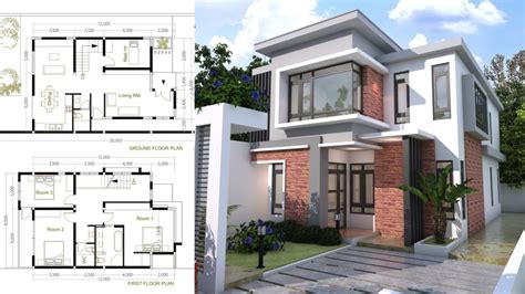 4 Bedroom Modern Home Plan Size 8x12m - Samphoas.Com