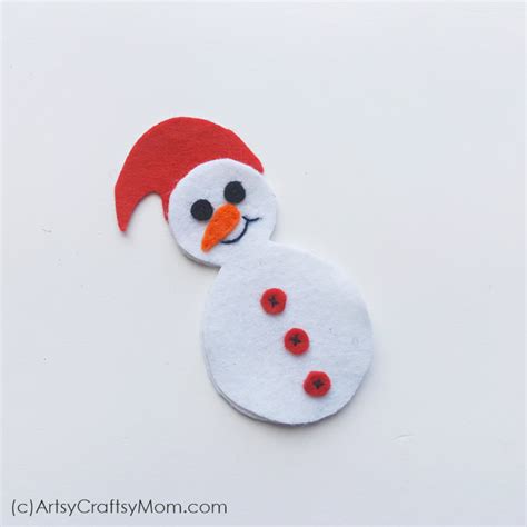 Felt Snowman Christmas Ornament + Free Template