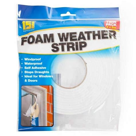 10mtr Foam Draught Excluder Weather Seal Strip Tape Door Window Draft ...