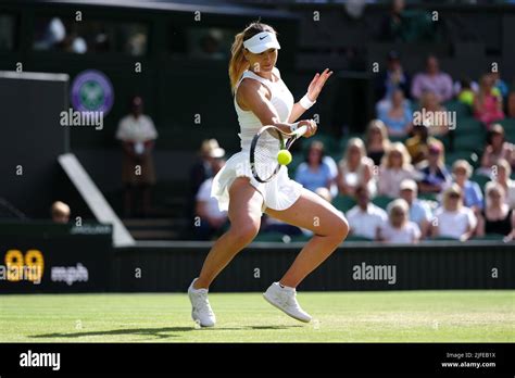 Paula Badosa in action against Petra Kvitova during day six of the 2022 ...