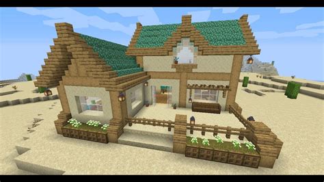 Minecraft Tutorial Video. A beautiful Sandstone House for a village in creative mode or for your ...