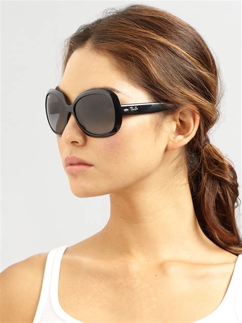 Ray-Ban Synthetic Rb4098 Jackie Ohh Oversized Round Sunglasses in Black - Lyst