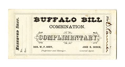 Item Detail - Ticket to ''Buffalo Bill'' Cody's Wild West Show