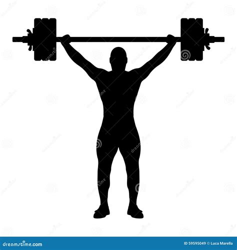 Weight Lifter Silhouette Stock Vector - Image: 59595049