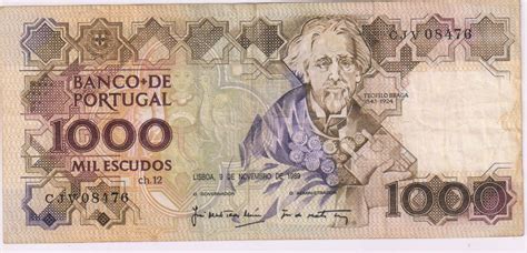 Portuguese - 1000 escudos 1989 used currency note - KB Coins & Currencies