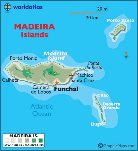 Madeira Islands Large Color Map