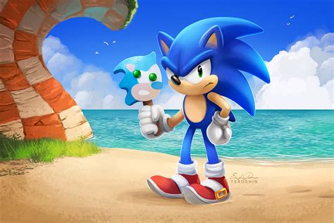 Download Sneakers Green Eyes Beach Ice Cream Video Game Sonic The Hedgehog HD Wallpaper by Eric ...