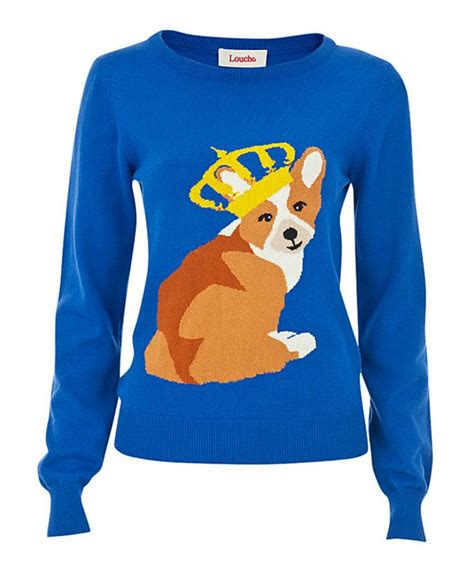 Louche Blue & Brown King Corgi Sweater | Sweaters, Fashion, Cute jumpers