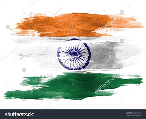 Indian Flag Painted On White Paper Stock Photo 120389818 | Shutterstock