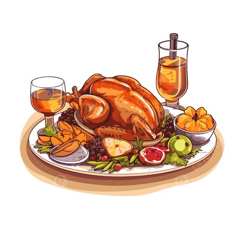 Free Thanksgiving Dinner, Sticker Clipart Thanksgiving Dinner Vector Cartoon, Sticker, Clipart ...