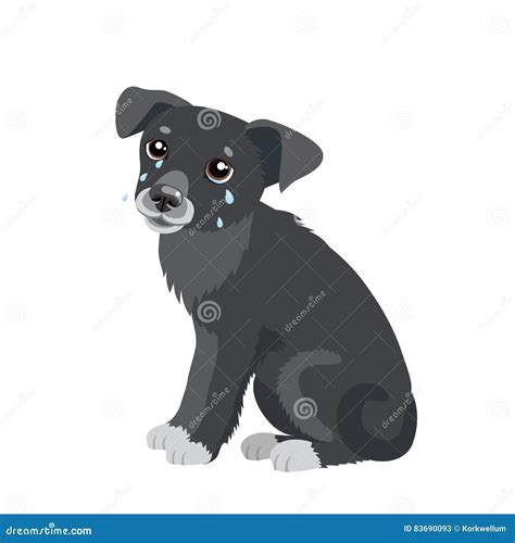 Dog with Tears. Weep Homeless Pet. Crying Dog. Crying Dog Face. Stock Vector - Illustration of ...