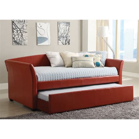 Shop Furniture of America Delmar Red Twin Daybed with Trundle at Lowes.com