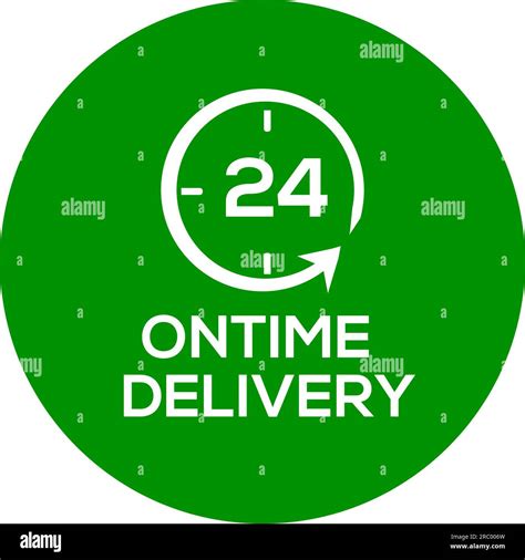 On time delivery vector logo or icon, green background on time delivery ...