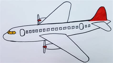 Aeroplane drawing quickly| How to draw aeroplane step by step| Simple Airplane sketch - YouTube