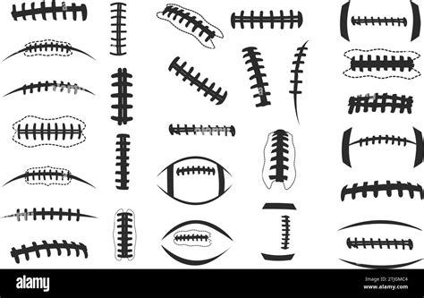 Football laces silhouette, Football seams silhouette, Football seams ...