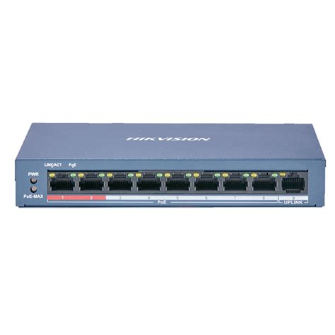 Hikvision 8 Port Fast Ethernet Unmanaged POE Switch [DS-3E0109P-E/M(B)] » SoftCom