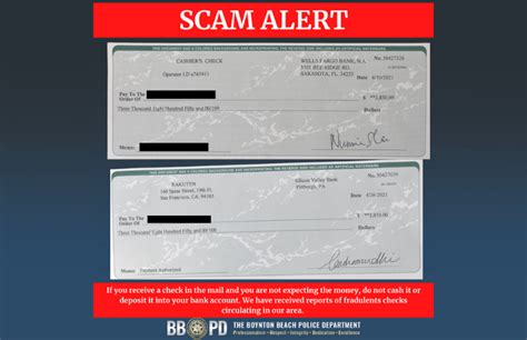 Scam Alert: Fraudulent checks circulating in area - BBPD