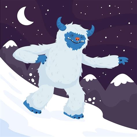 Free Vector | Hand-drawn yeti abominable snowman illustration