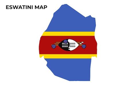 Premium Vector | Eswatini National Flag Map Design Illustration Of Eswatini Country Flag Inside ...