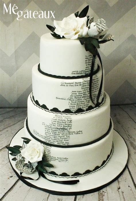 Black and white wedding cake - Decorated Cake by Mé - CakesDecor