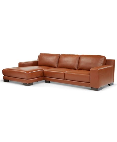 Furniture Darrium 2-Pc. Leather Sofa with Chaise, Created for Macy's ...