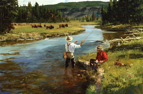 Fishermen in Yellowstone. Fly fishing painting by Brett James Smith ...