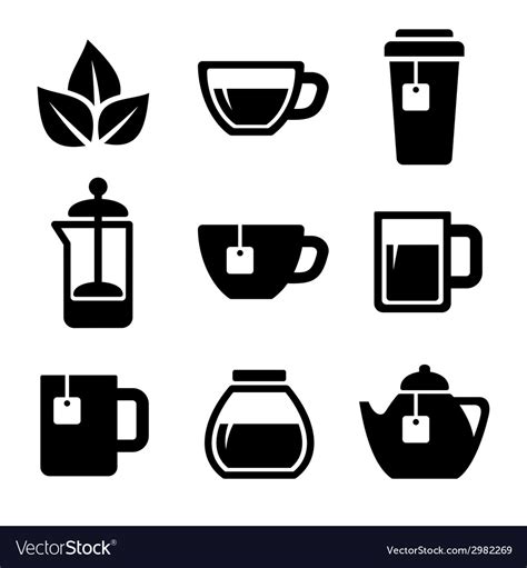 Tea icons set Royalty Free Vector Image - VectorStock