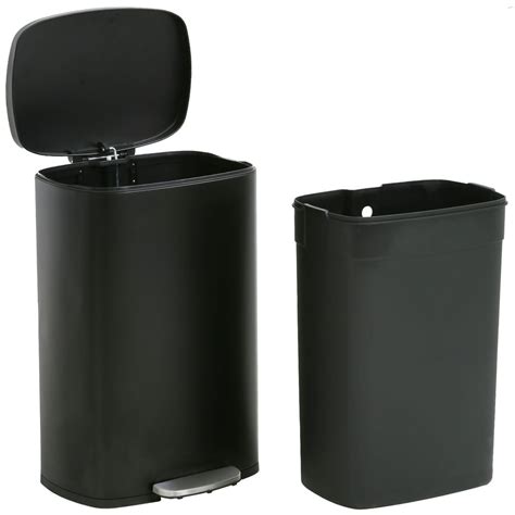 Kitchen Trash Can with Lid for Office Bedroom Bathroom Step Trash Bin Fingerprint-Proof Garbage ...