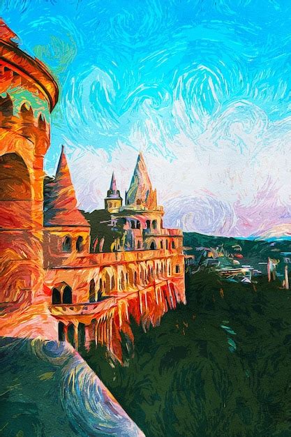 Premium Photo | Budapest hungary beautiful oil paint landscape