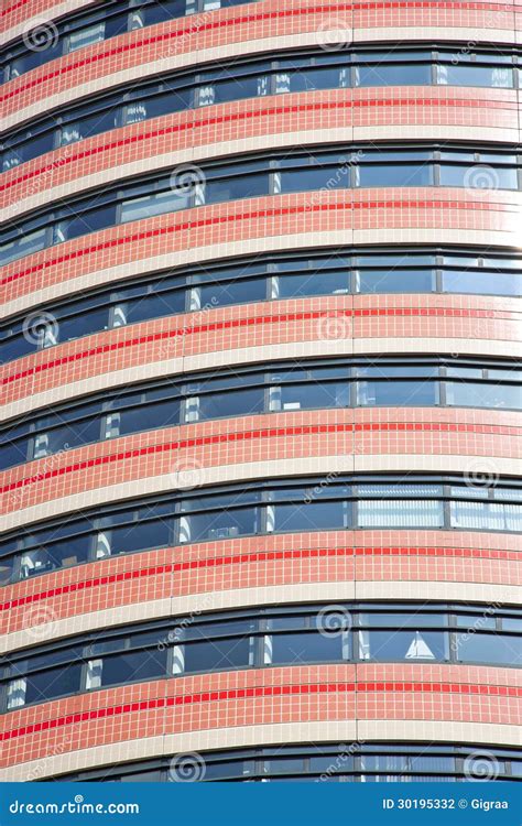 Modern Red Office with Windows Stock Photo - Image of construction, office: 30195332