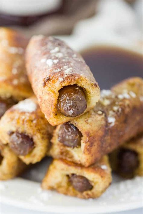 French Toast Roll-ups with Sausage - The Cozy Cook