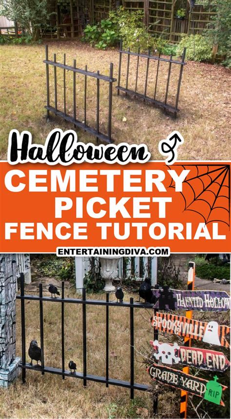 How to Make a DIY Halloween Cemetery Picket Fence | Halloween decorations diy outdoor, Outdoor ...