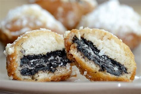 Deep Fried Oreos with home made ice cream and nutella sauce