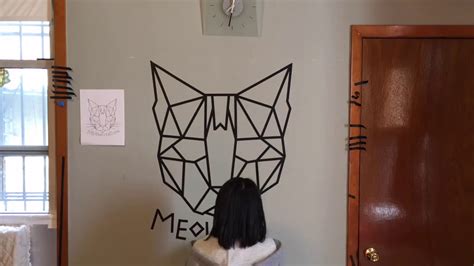 Masking Tape Wall Art - Tape wall time-lapse - Meowtivation - YouTube