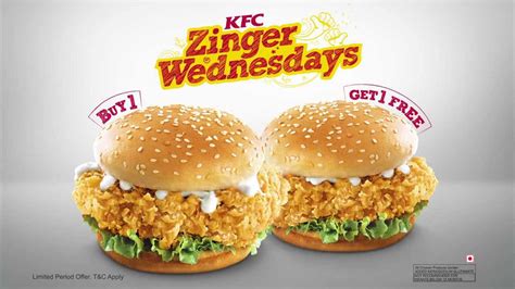 KFC Zinger Wednesday: Buy One Zinger Get One Zinger free - YouTube