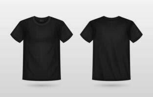 T-shirt Template Outline Simple Set, Blank Black And White Shirt Front ...