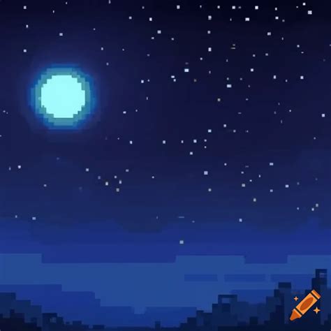 Pixel art of a night sky on Craiyon