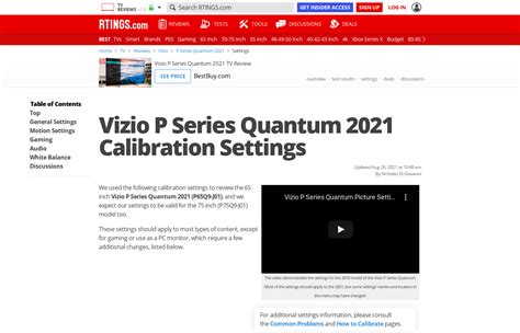 Vizio P Series Quantum 2021 Calibration Settings - RTINGS.com