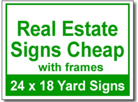 Real Estate Signs Cheap with Frames - 50 Signs and Stakes 24x18