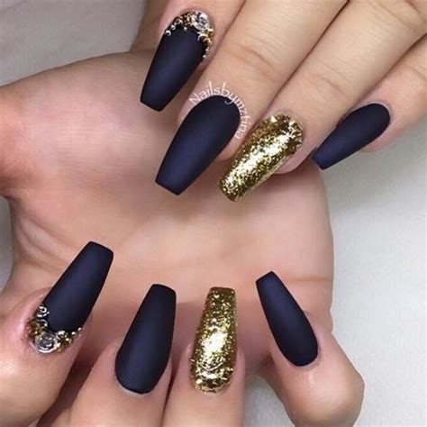 Black Matte And Gold Glitter Nails Pictures, Photos, and Images for Facebook, Tumblr, Pinterest ...