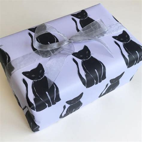 Wrapping Paper Black Cat - Etsy