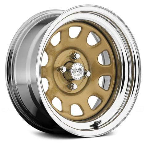 US WHEELS® DAYTONA (Series 022GC) Wheels - Gold Center with Chrome Lip Rims