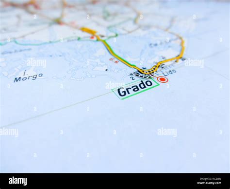 Grado city over a road map (ITALY Stock Photo - Alamy